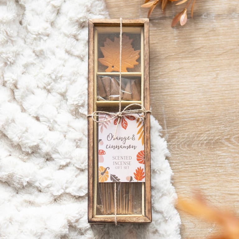 Autumn Leaf Orange & Cinnamon Incense Gift Set - Home Fragrance Essentials