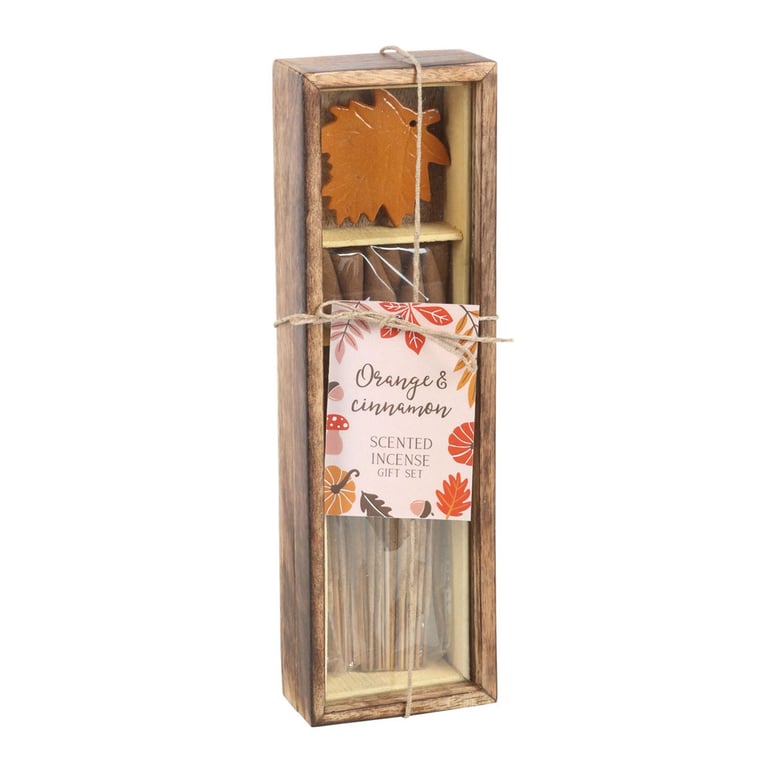 Autumn Leaf Orange & Cinnamon Incense Gift Set - Home Fragrance Essentials