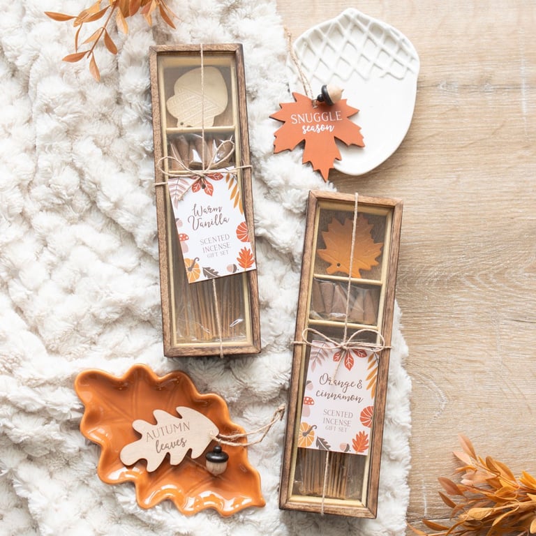 Autumn Leaf Orange & Cinnamon Incense Gift Set - Home Fragrance Essentials