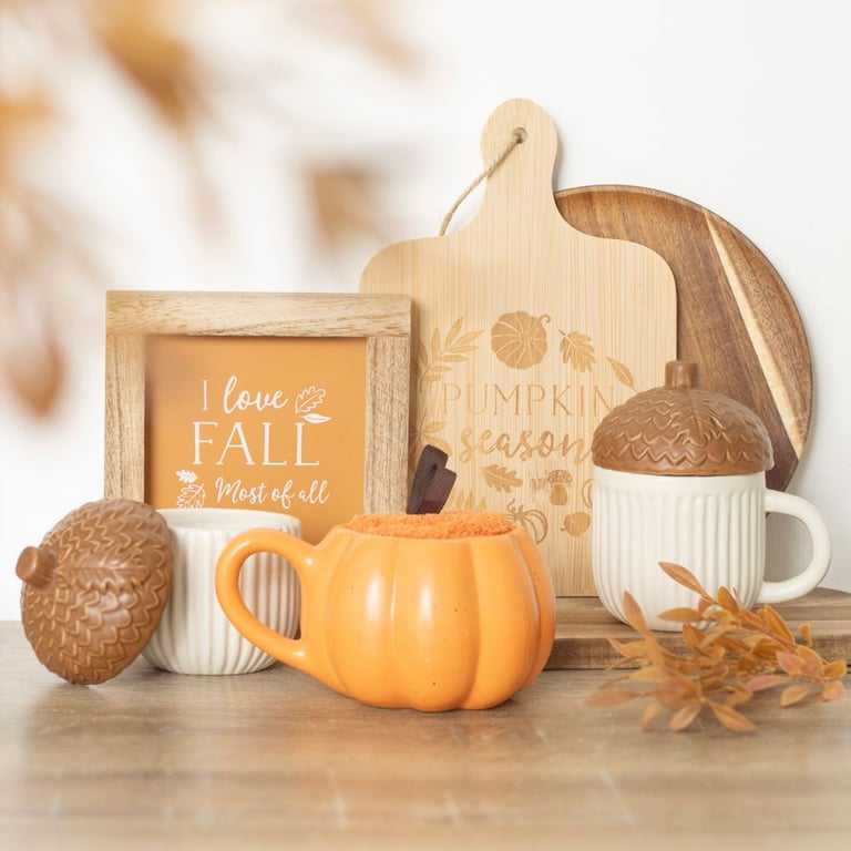 Orange I Love Fall Most of All Wooden Frame Autumn Sign