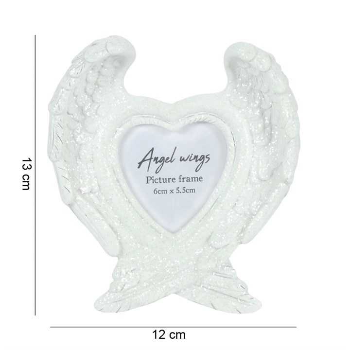 Glitter Angel Wing Photo Frame - Clear Finish Decorative Home Decor