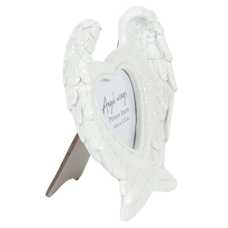 Glitter Angel Wing Photo Frame - Clear Finish Decorative Home Decor