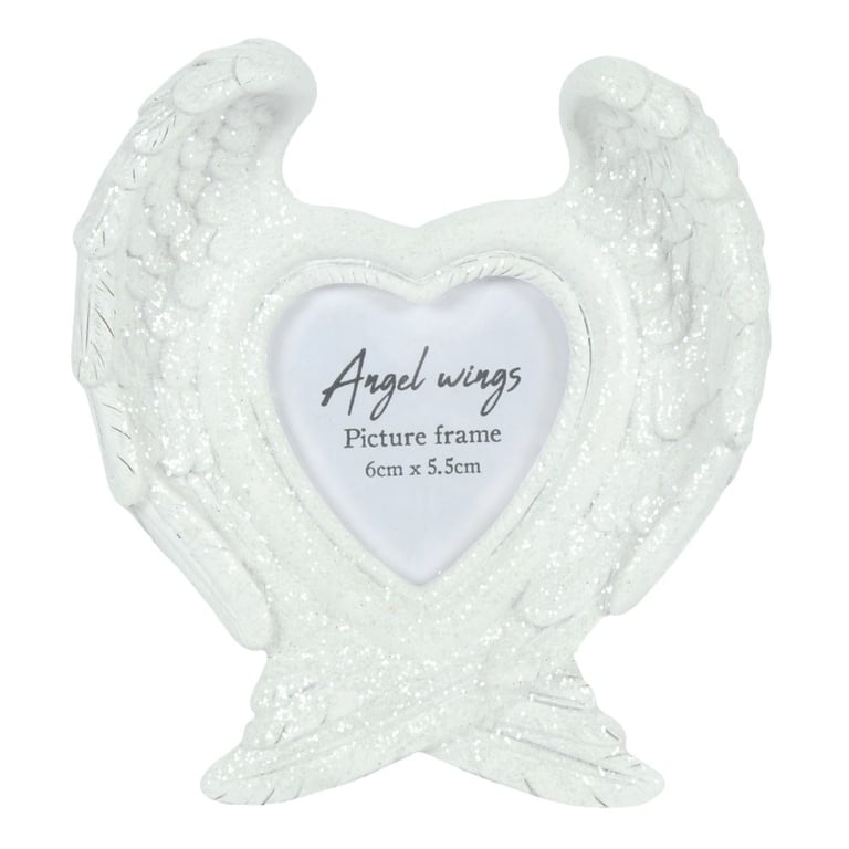 Glitter Angel Wing Photo Frame - Clear Finish Decorative Home Decor