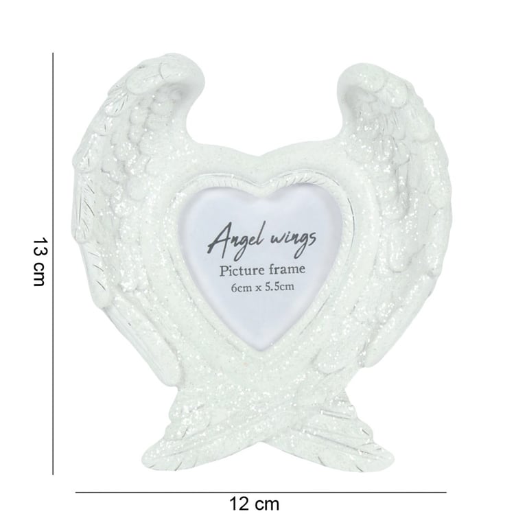 Glitter Angel Wing Photo Frame - Clear Finish Decorative Home Decor