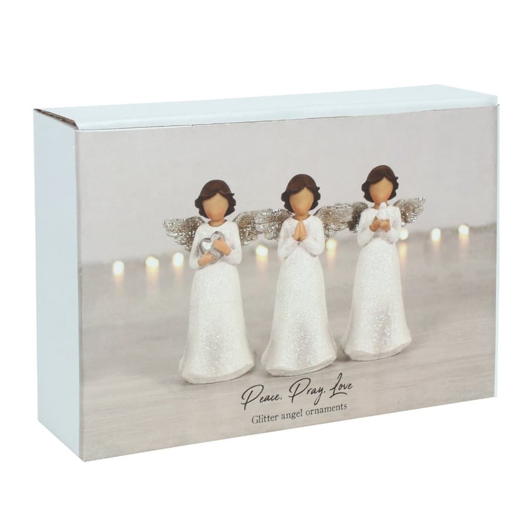 Peace Pray Love Child Angels Figurines - Symbolizing Peace, Prayer, and Love Decorations