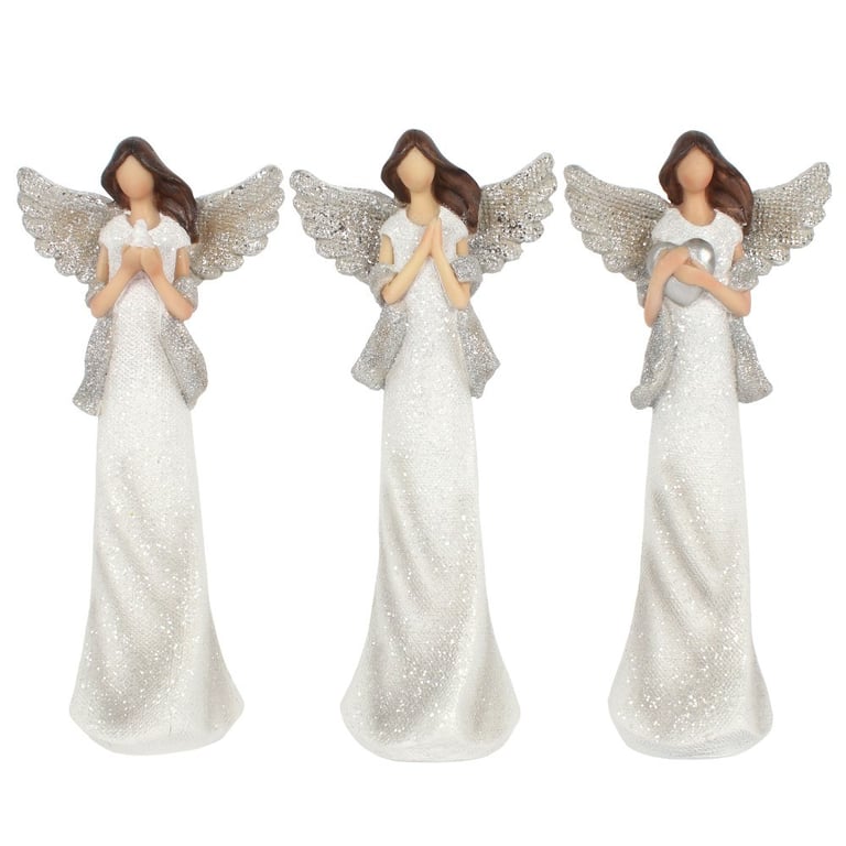 Peace Pray Love Small Angel Ornaments - Symbolic Home Decor