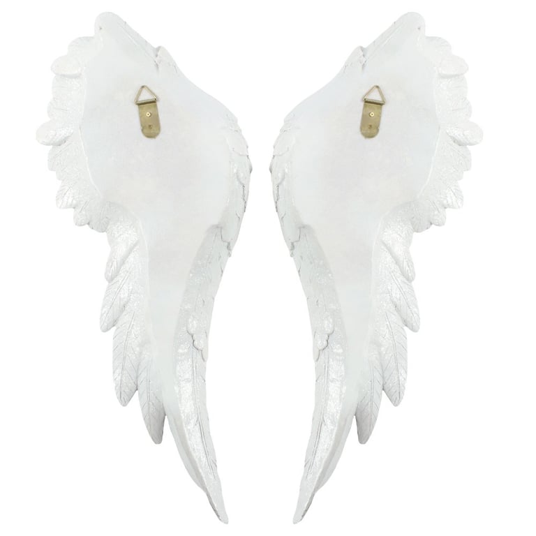 Large Glitter Angel Wings - Home Decor Accent with Iridescent Effect