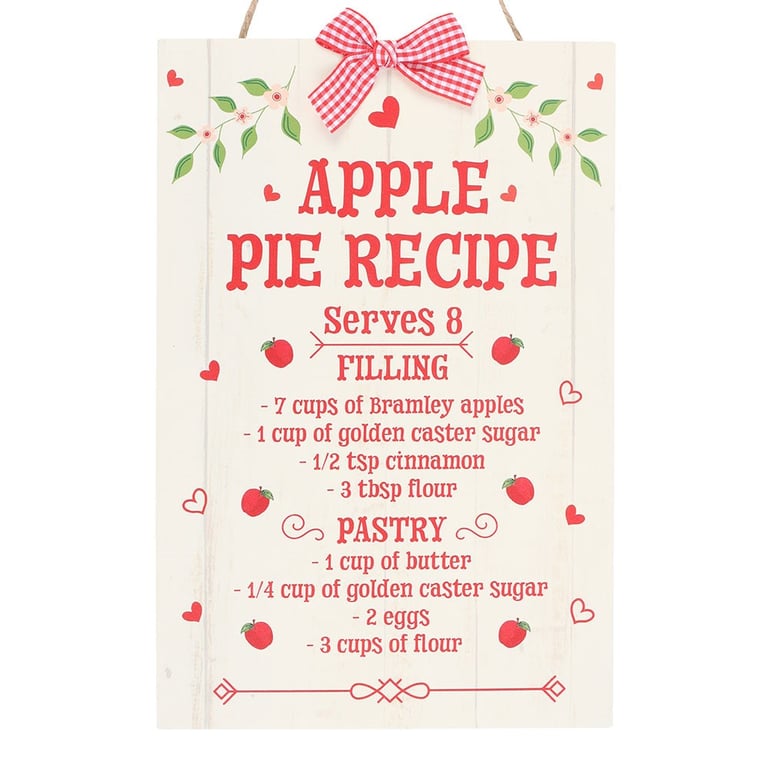 Autumn Skies & Apple Pies Hanging Sign - Farmhouse Style Kitchen Decoration