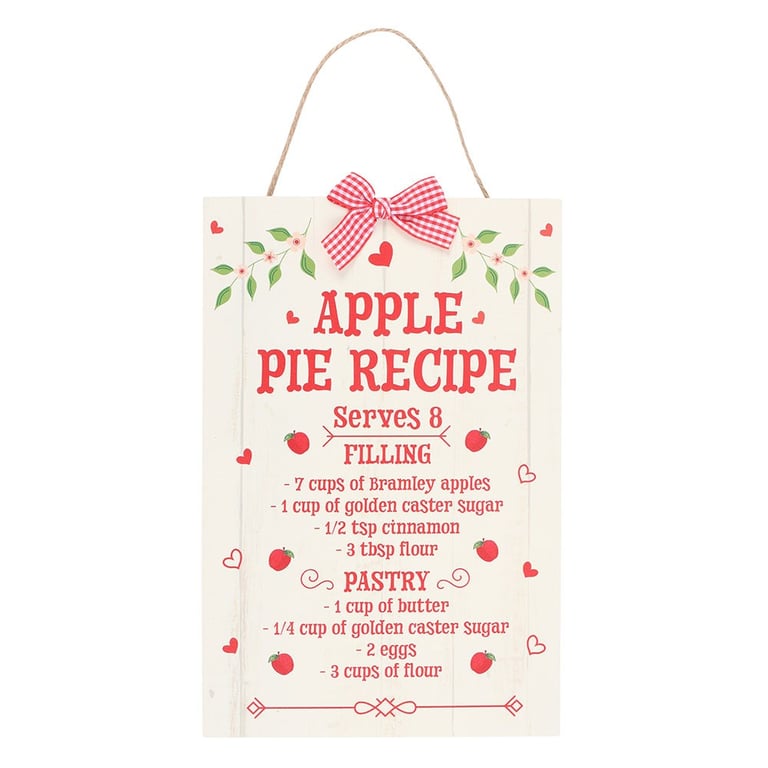 Autumn Skies & Apple Pies Hanging Sign - Farmhouse Style Kitchen Decoration