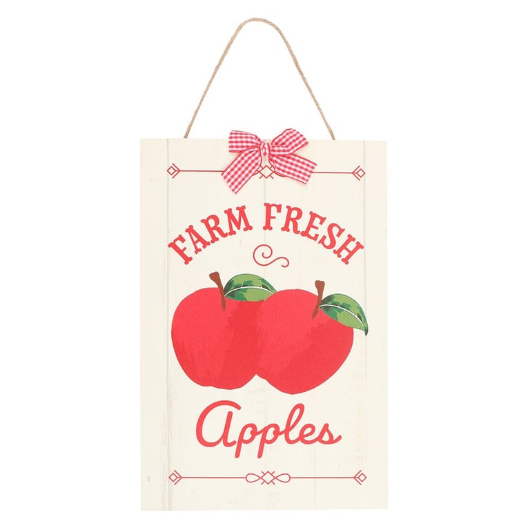 Farm Fresh Apples Rustic Kitchen Sign - Vintage Home Decor Gift