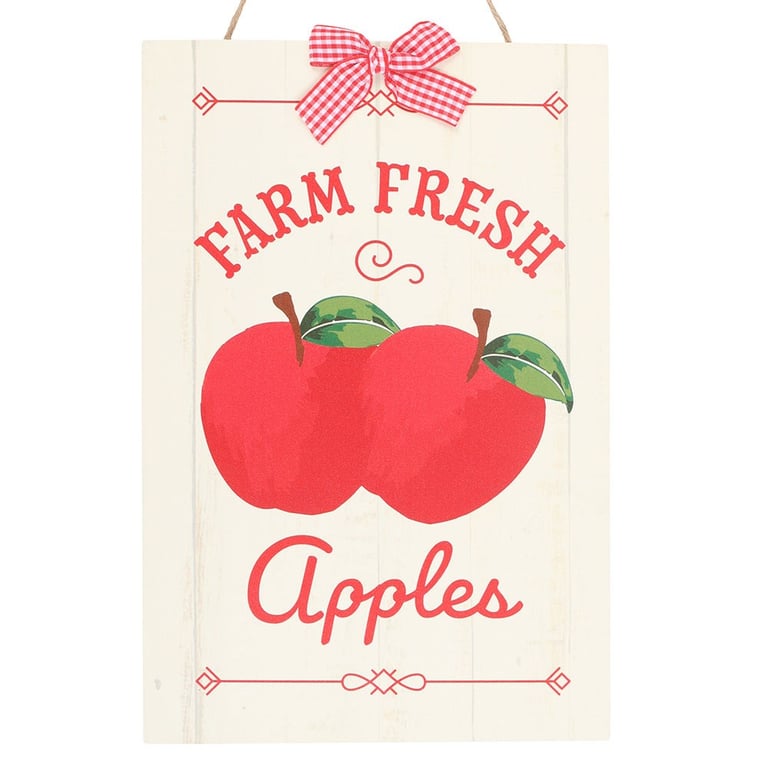Farm Fresh Apples Rustic Kitchen Sign - Vintage Home Decor Gift