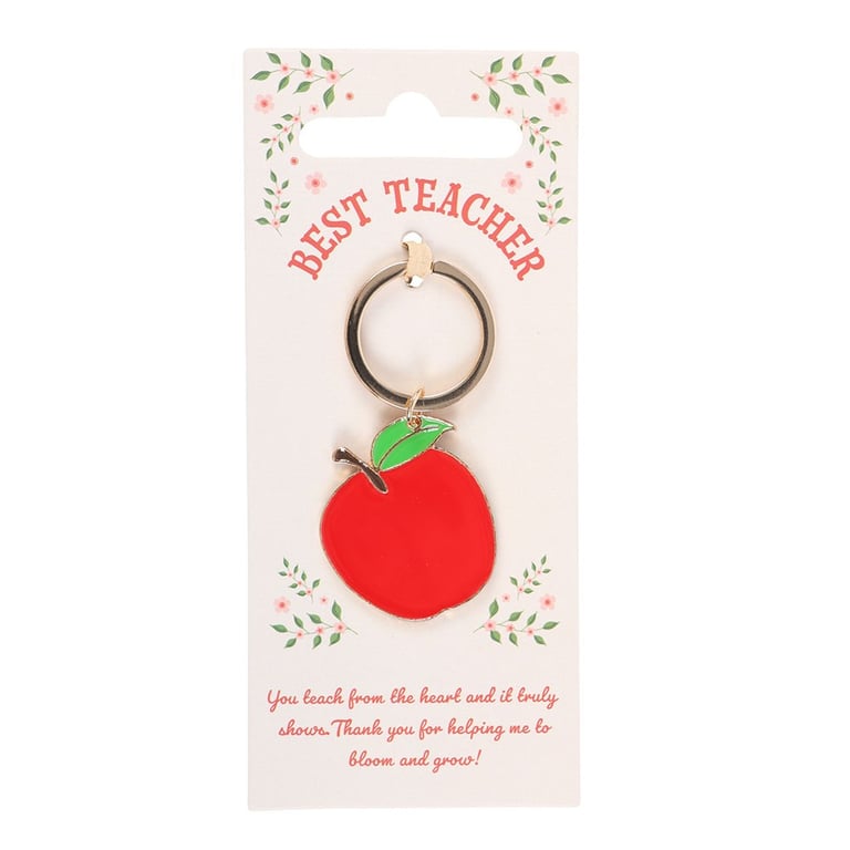 Teacher Apple Enamel Keyring - Ideal End-of-Term Gift or Appreciation Token