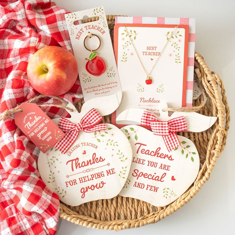Teacher Apple Enamel Keyring - Ideal End-of-Term Gift or Appreciation Token