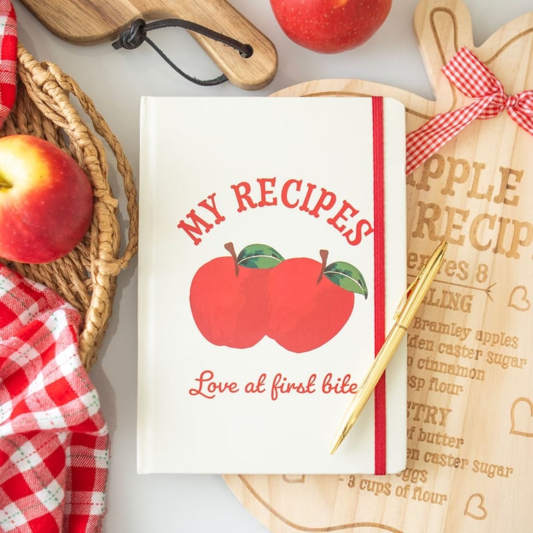 My Recipes A5 Notebook - 100 Lined Pages & Pen, Perfect Gift for Bakers and Chefs