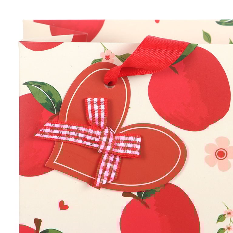 23cm Medium Apple Print Gift Bag with Countryside Charm