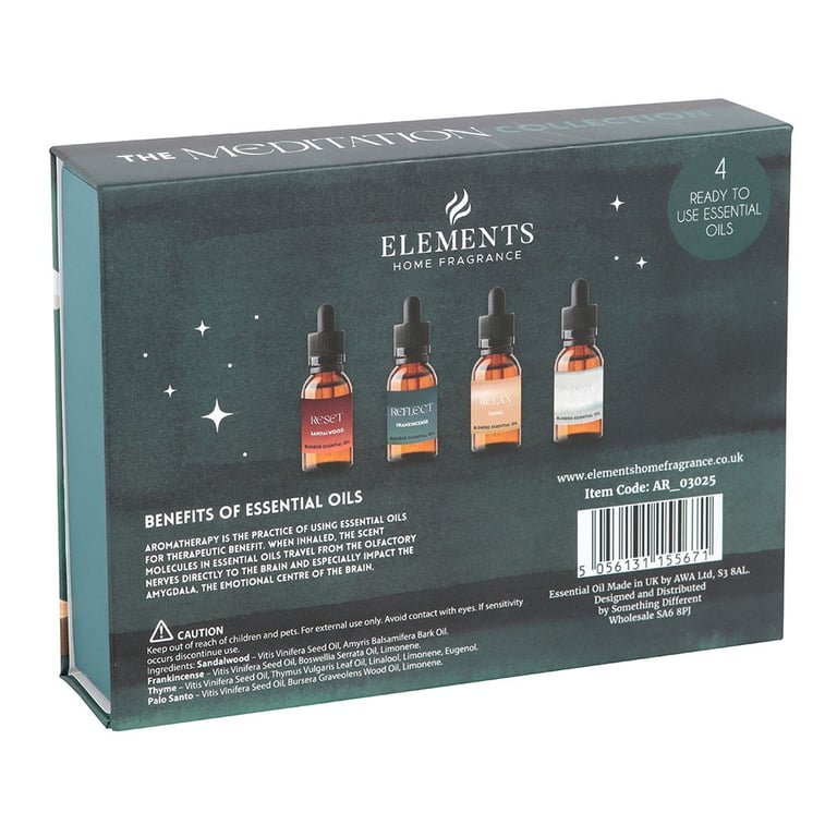 Meditation Collection Blended Essential Oil Set - 4 Ready-to-Use Oils for Relaxation and Focus