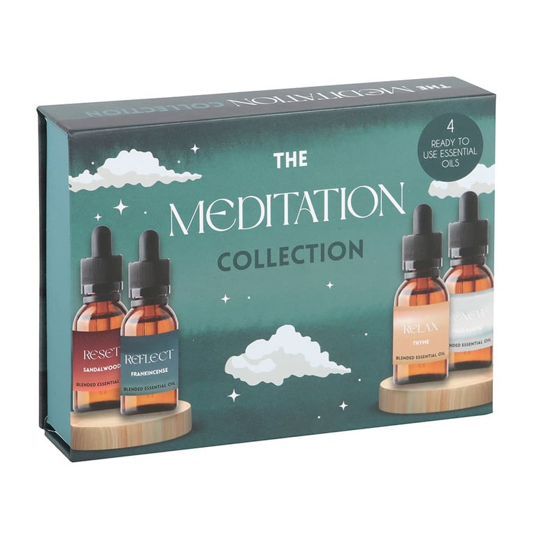 Meditation Collection Blended Essential Oil Set - 4 Ready-to-Use Oils for Relaxation and Focus