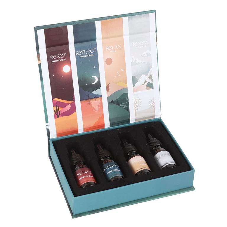 Meditation Collection Blended Essential Oil Set - 4 Ready-to-Use Oils for Relaxation and Focus