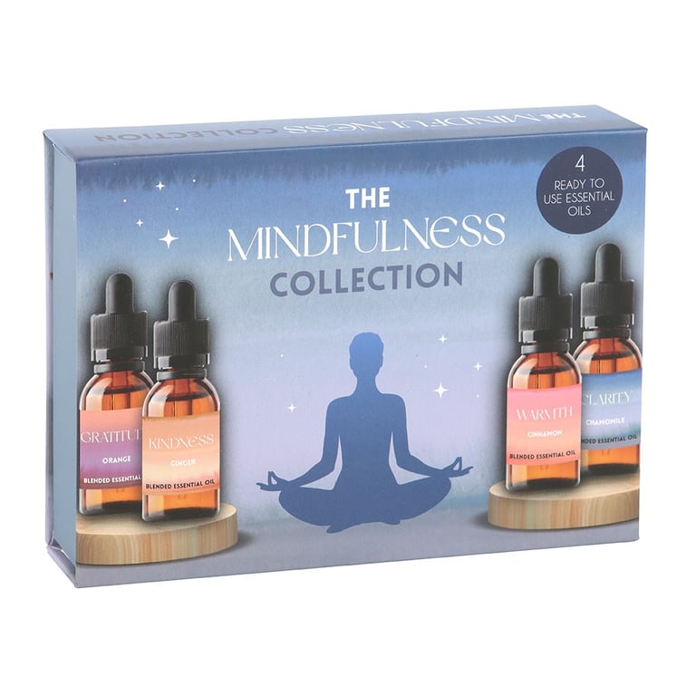 Mindfulness Collection Blended Essential Oil Set - 4 Ready-to-Use Oils for Calm & Clarity