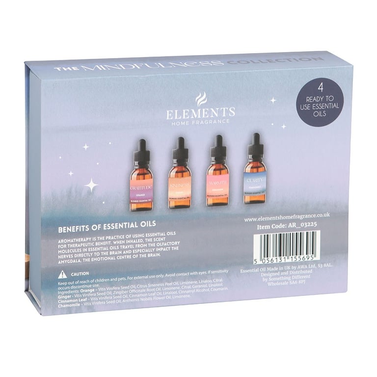 Mindfulness Collection Blended Essential Oil Set - 4 Ready-to-Use Oils for Calm & Clarity