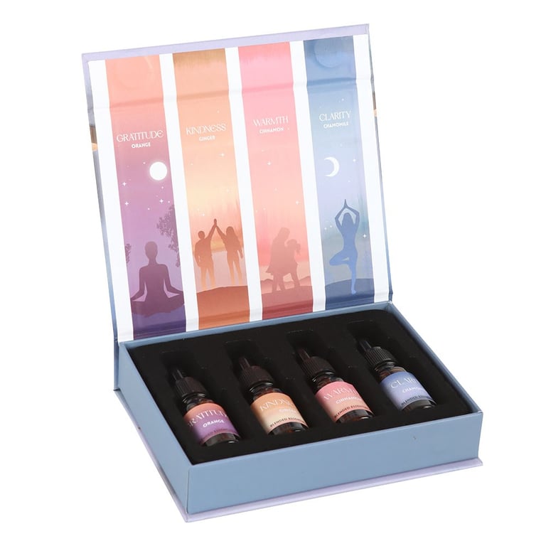 Mindfulness Collection Blended Essential Oil Set - 4 Ready-to-Use Oils for Calm & Clarity
