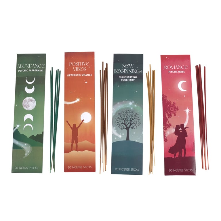 The Manifestation Collection Mindfulness Incense Sticks Set - 4 Blended Scents for Focus and Clarity
