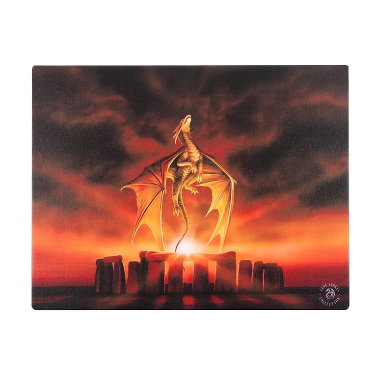 Anne Stokes Solstice Dragon 25x19cm Canvas Wall Decor Plaque