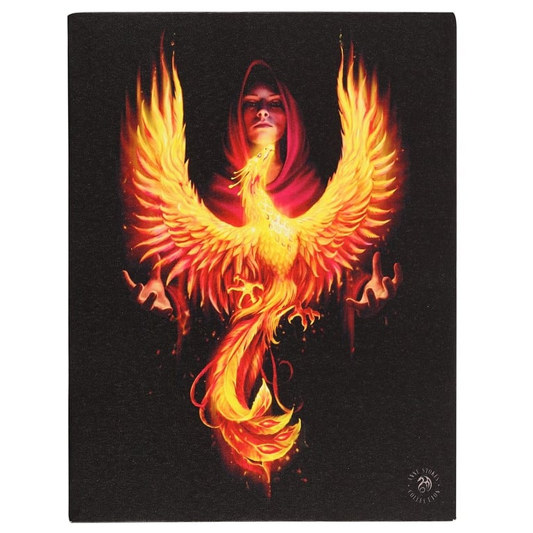 Phoenix Rising Canvas Plaque by Anne Stokes - Fantasy Art Print Home Decor