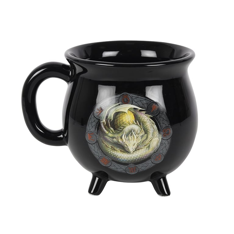 Ostara Colour Changing Cauldron Mug by Anne Stokes - Wheel of the Year Design Changes with Hot Beverage