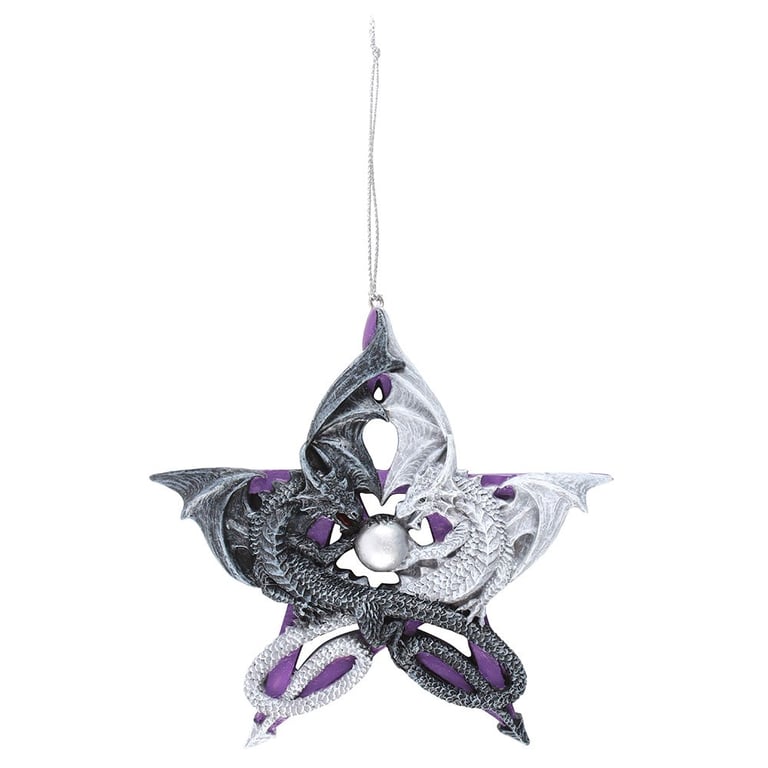 Anne Stokes Pentagram Dragon Hanging Ornament - Fantasy Holiday Decoration