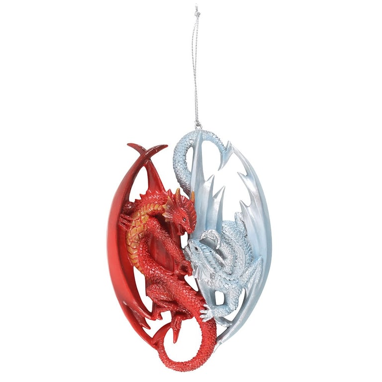 Anne Stokes Fire and Ice Dragon Hanging Ornament