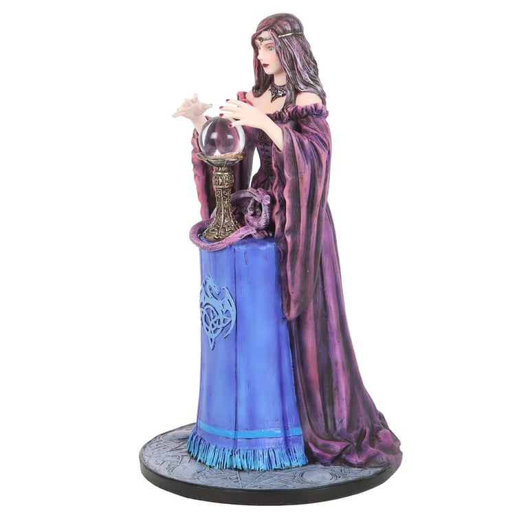 Anne Stokes Crystal Ball Figurine - Dragon and Crystal Bond Decoration