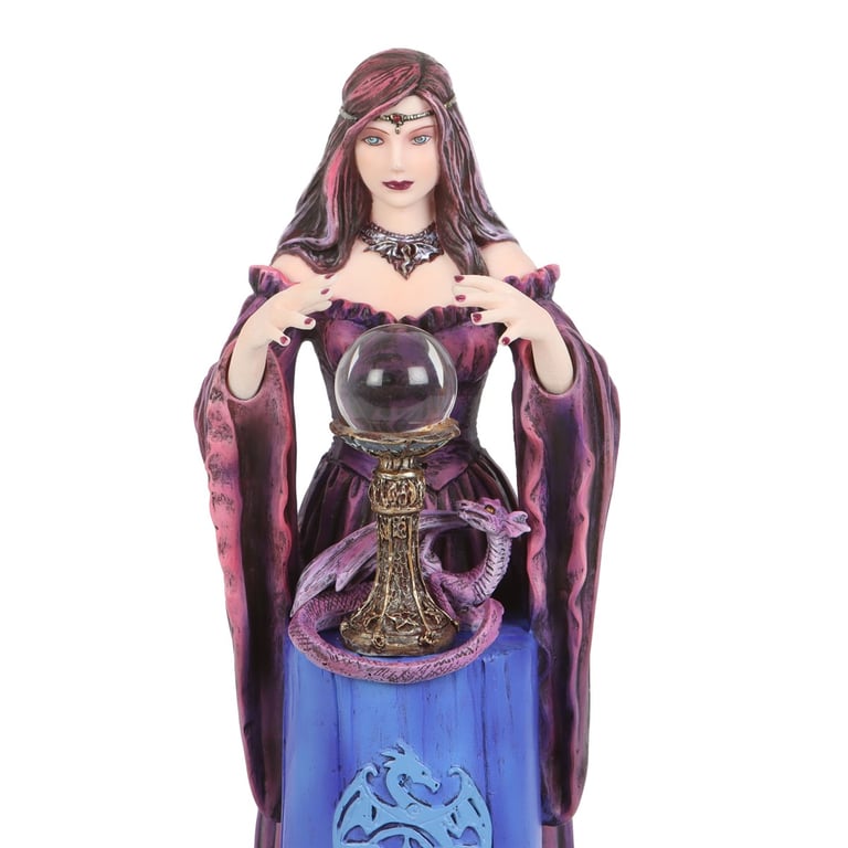 Anne Stokes Crystal Ball Figurine - Dragon and Crystal Bond Decoration