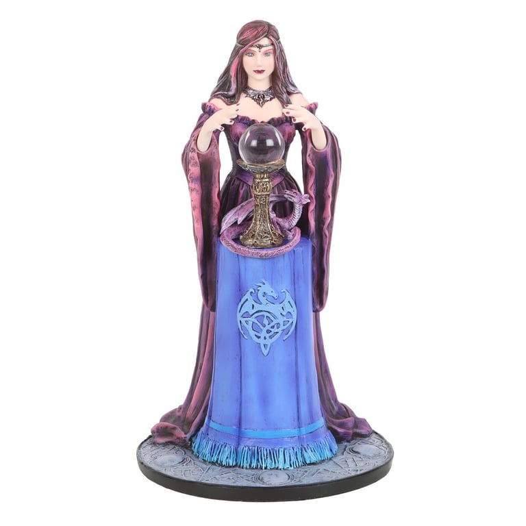 Anne Stokes Crystal Ball Figurine - Dragon and Crystal Bond Decoration