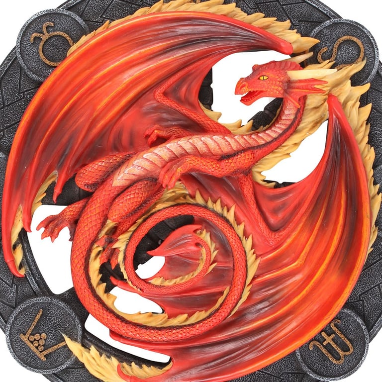 Beltane Dragon Resin Wall Plaque by Anne Stokes - Mystical 3D Art for Wiccan Home Decor