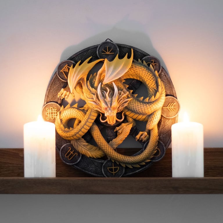 Imbolc Dragon Resin Plaque by Anne Stokes - Wiccan Sabbat Art Decor