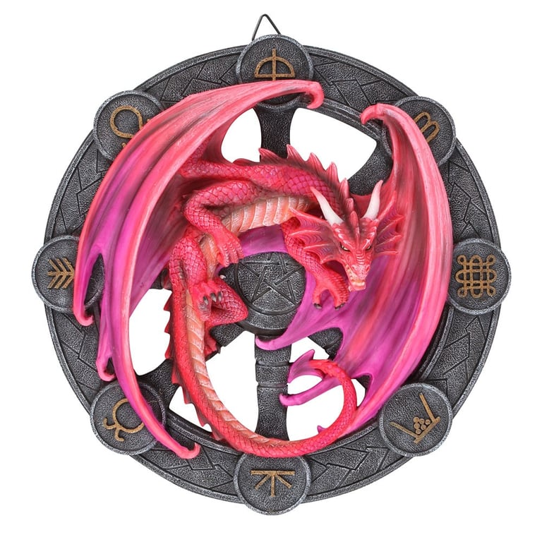 Anne Stokes Lammas Dragon Resin Wall Plaque - Magical 3D Wiccan Sabbats Art Decor