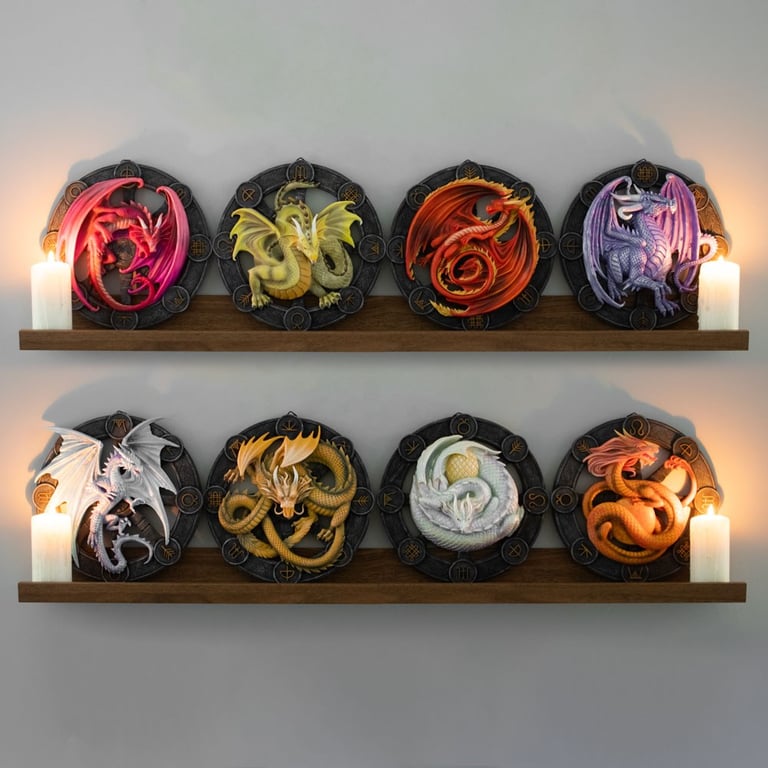 Ostara Dragon Resin Wall Plaque by Anne Stokes - Spring Equinox Decor Art
