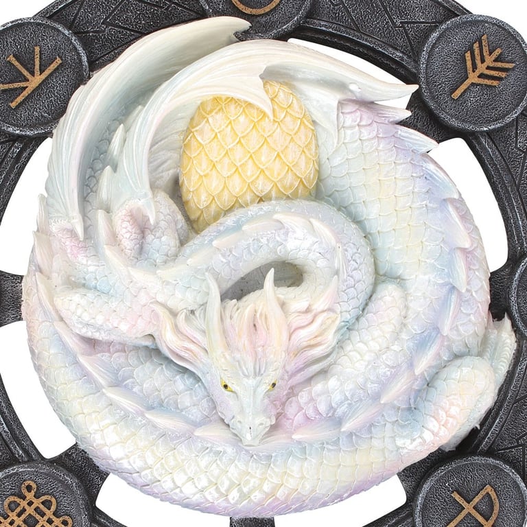 Ostara Dragon Resin Wall Plaque by Anne Stokes - Spring Equinox Decor Art