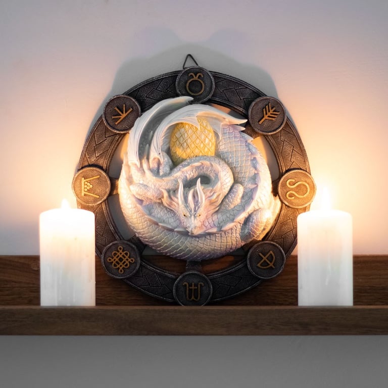 Ostara Dragon Resin Wall Plaque by Anne Stokes - Spring Equinox Decor Art