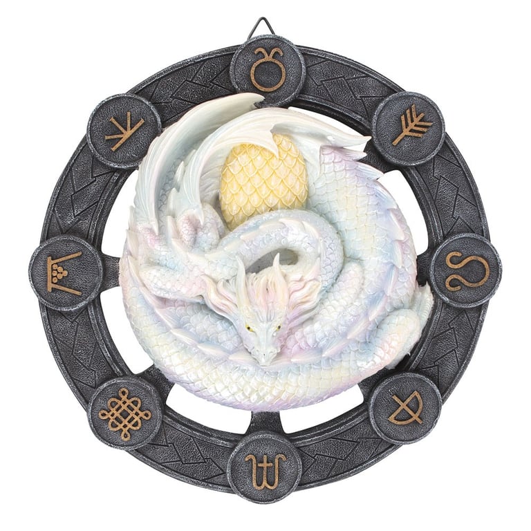 Ostara Dragon Resin Wall Plaque by Anne Stokes - Spring Equinox Decor Art