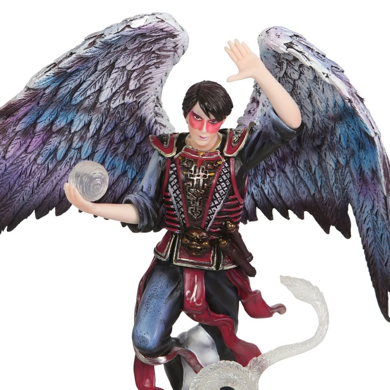 Air Elemental Wizard Figurine by Anne Stokes - Resin Sculpture Collectible with Intricate Details and Samurai Armor