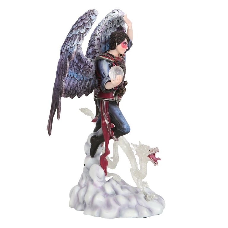Air Elemental Wizard Figurine by Anne Stokes - Resin Sculpture Collectible with Intricate Details and Samurai Armor