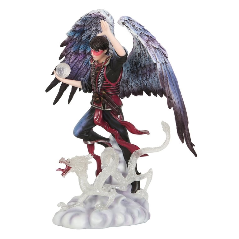 Air Elemental Wizard Figurine by Anne Stokes - Resin Sculpture Collectible with Intricate Details and Samurai Armor
