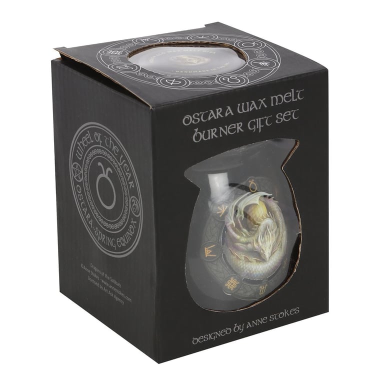 Ostara Wax Melt Burner Gift Set by Anne Stokes - Dragon Scented Home Decor