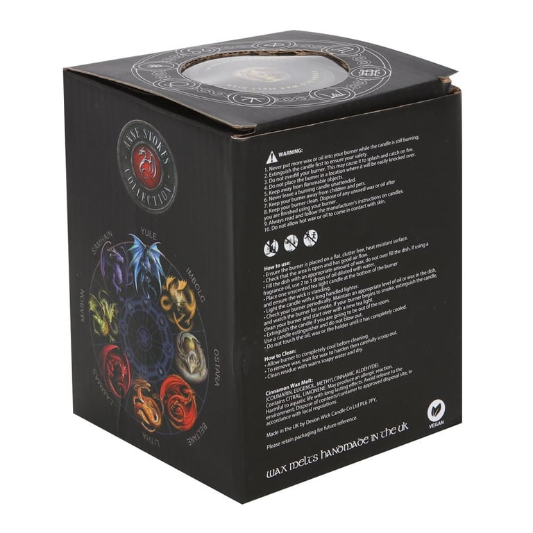 Ostara Wax Melt Burner Gift Set by Anne Stokes - Dragon Scented Home Decor