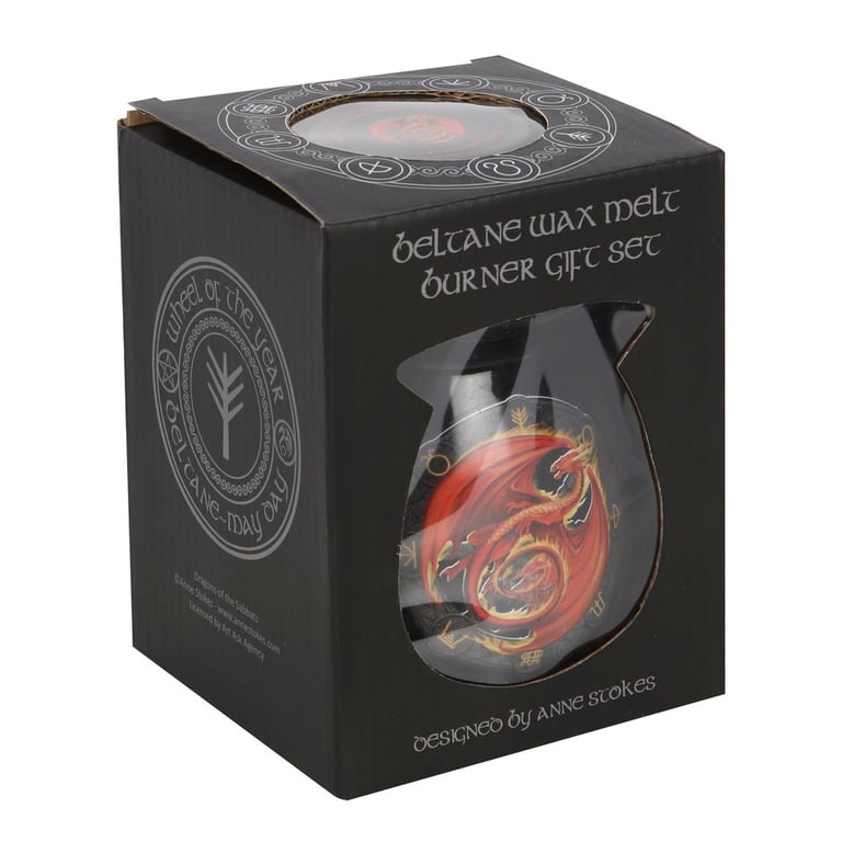 Anne Stokes Beltane Wax Melt Burner Gift Set - Dragon Design Home Fragrance Scented Candle Set