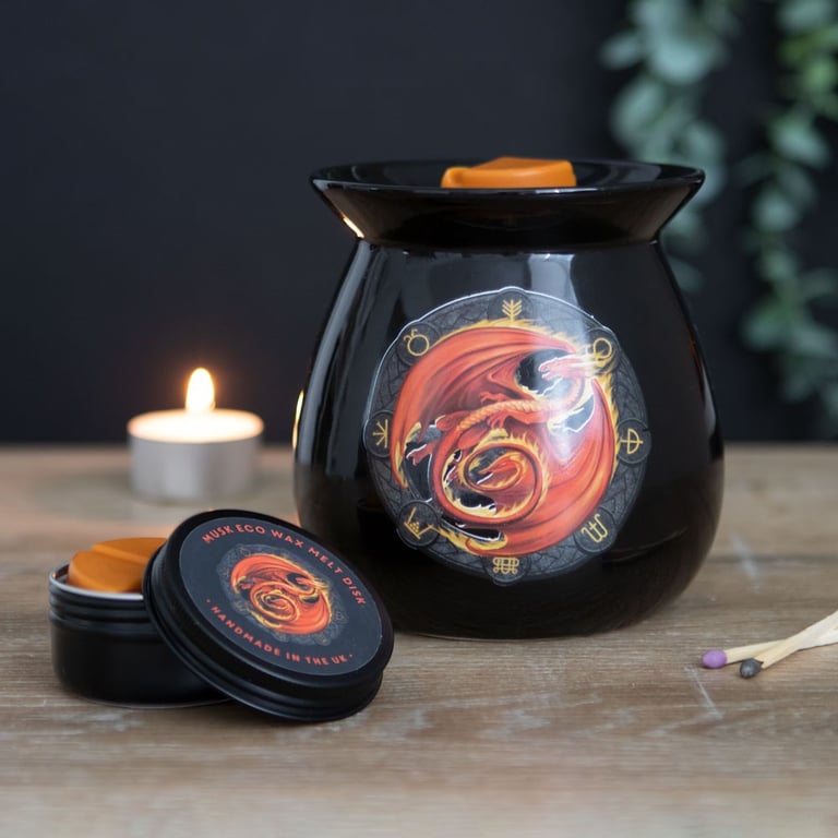Anne Stokes Beltane Wax Melt Burner Gift Set - Dragon Design Home Fragrance Scented Candle Set