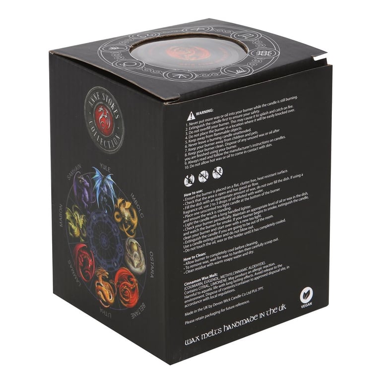 Anne Stokes Beltane Wax Melt Burner Gift Set - Dragon Design Home Fragrance Scented Candle Set