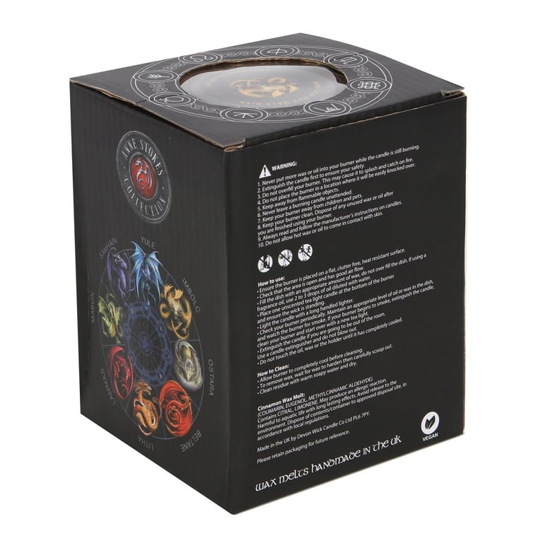Imbolc Wax Melt Burner Gift Set by Anne Stokes - Dragon Design Home Fragrance